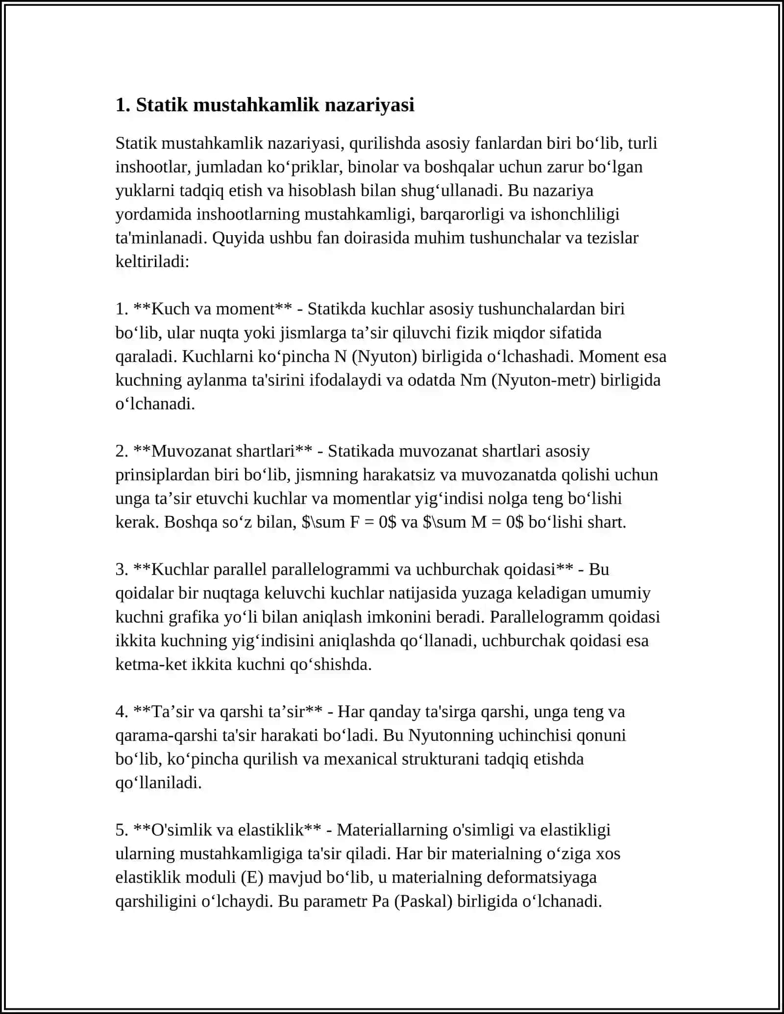 Statik mustahkamlik nazariyasi 3