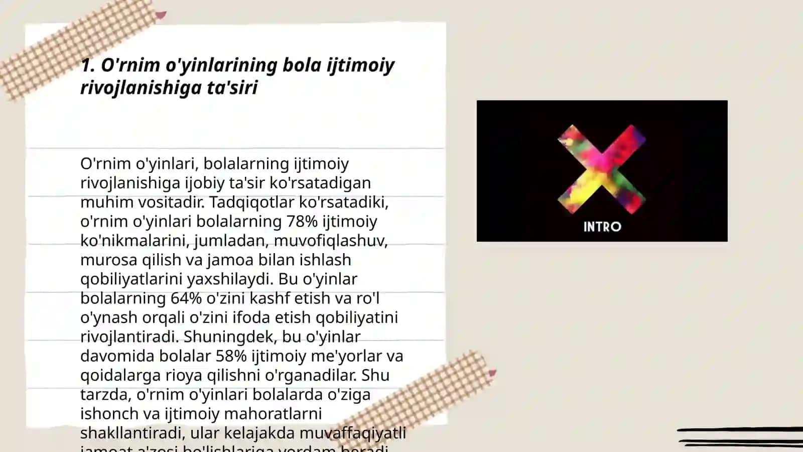 Oyinning maktabgacha yosh davrida psixik rivojlanishda tasiri 3