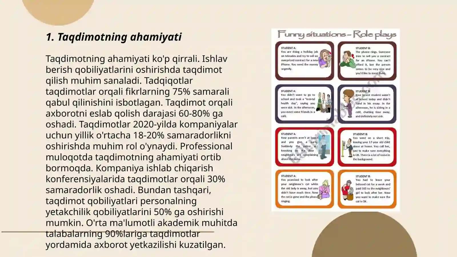 Taqdimotning ahamiyati 3