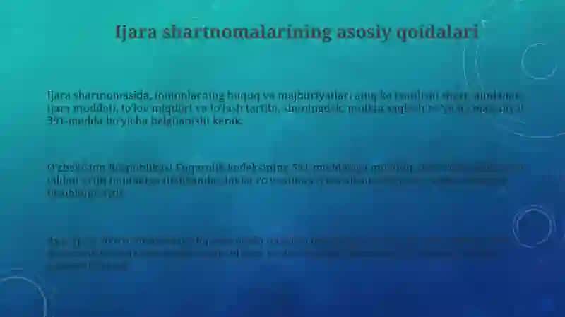 KO’CHMAS MULKLARNING IJARA SHARTNOMASIGA OID ME’YORLAR TAHLILI 3