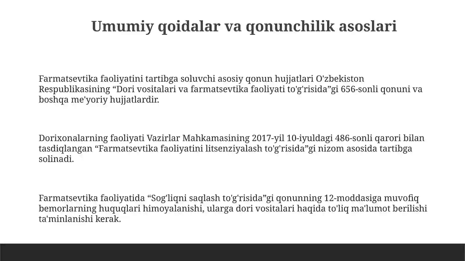 Mulkiy Shakllari Har Xil Bo'lgan Dorixonalarning Faoliyatini Tashkil Etish 3