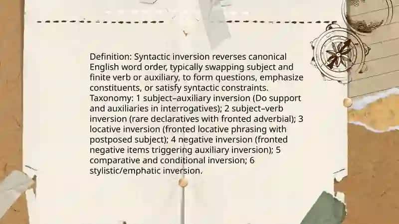 Syntactic inversion 3