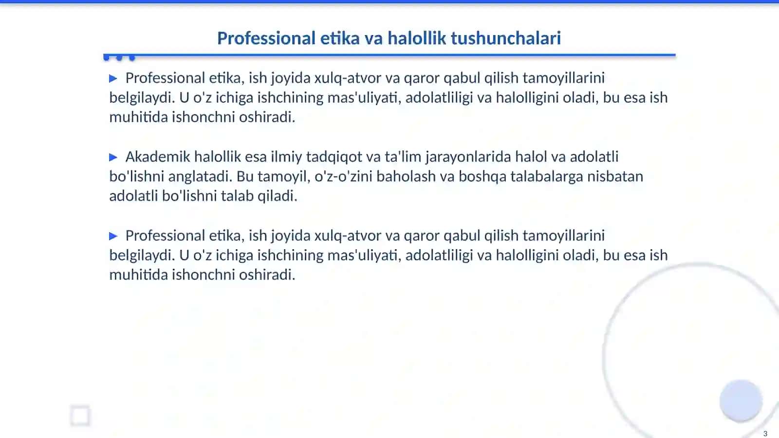 Professional etika va akademik halollik tamoyillari 3