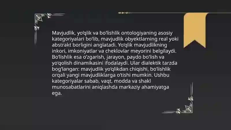 Borliq (ontologiya) va rivojlanish falsafasi 3
