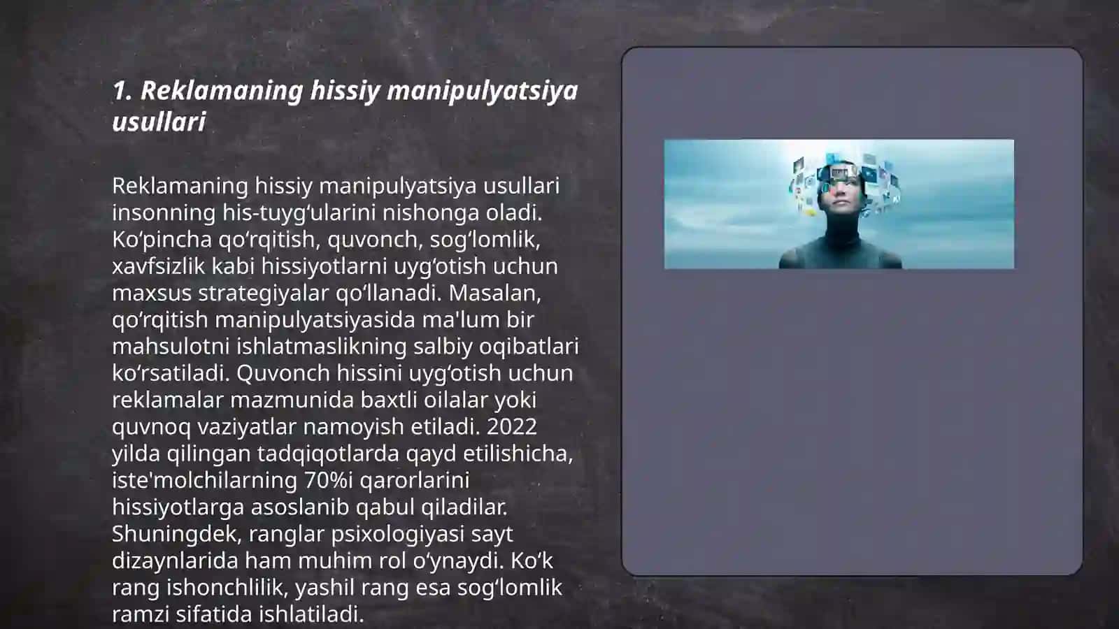 Reklamaning inson psixologiyasiga ta'sir etish usullari 3