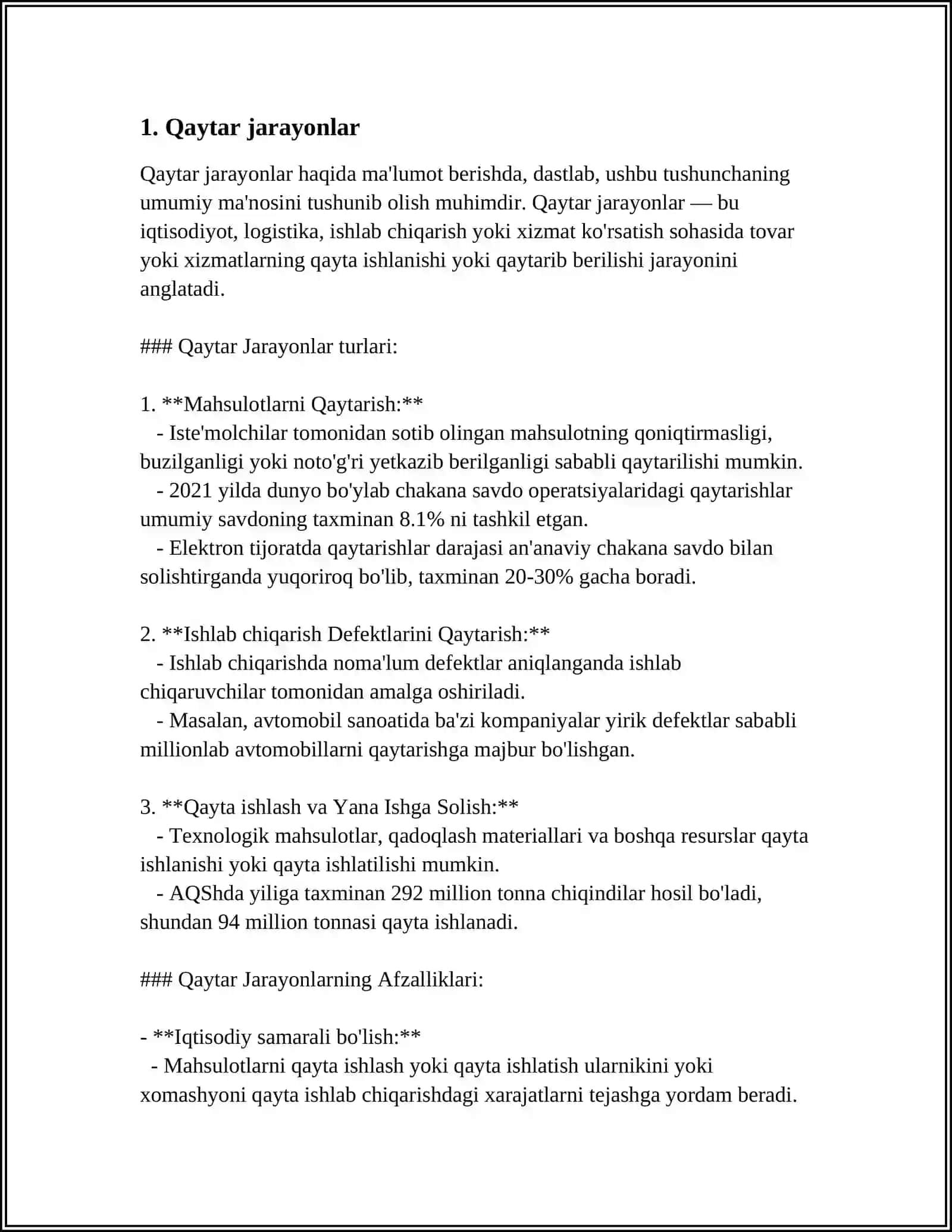 Qaytar jarayonlar 3