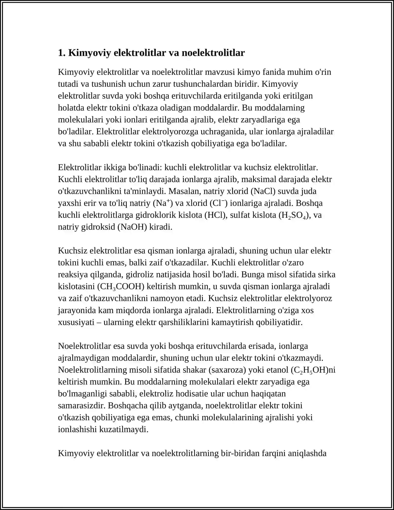 ORGANIZMNING BIOLOGIK SUYUQLUKLARI ELEKTROLIT VA NOELEKTROLITLAR ERITMALARI SIFATIDA 3