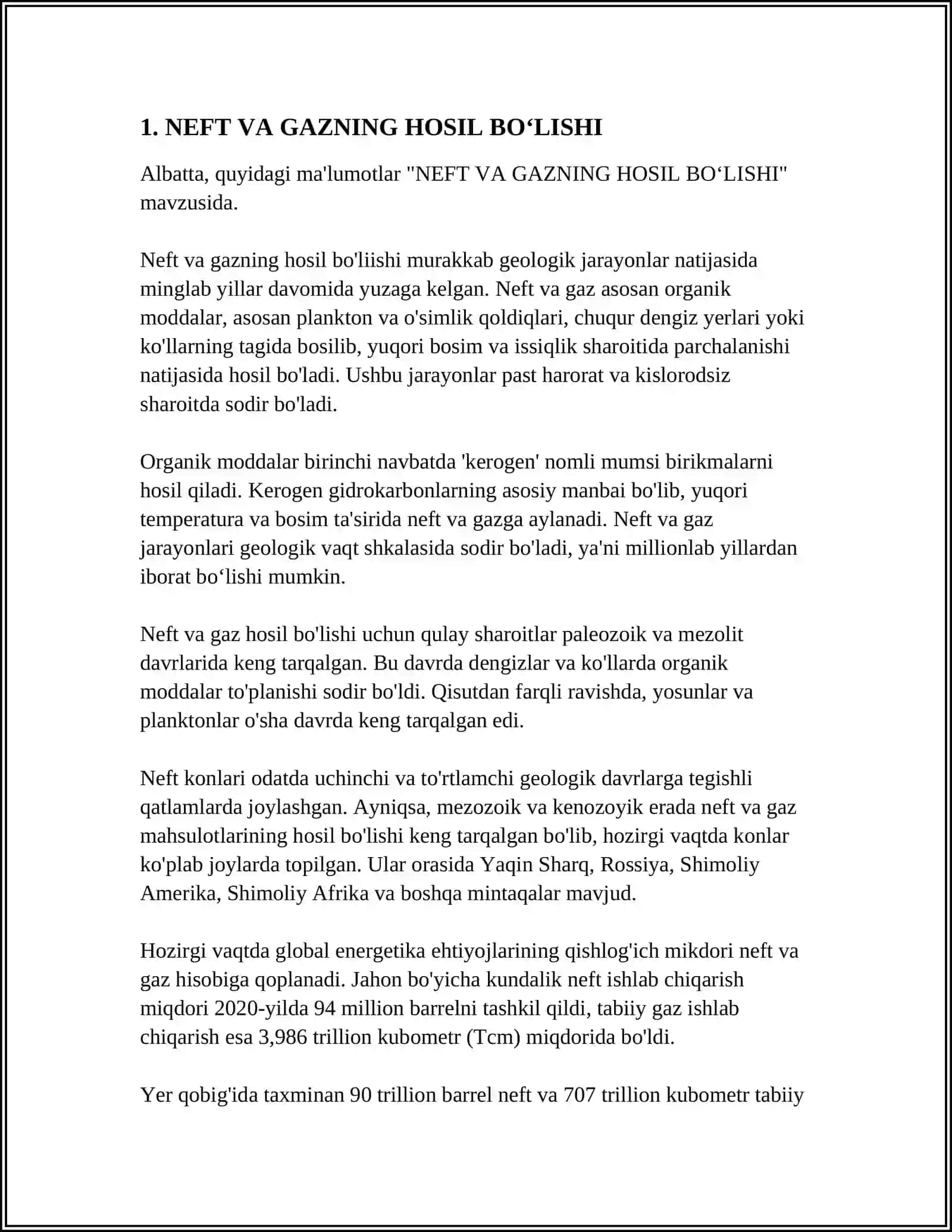 NEFT VA GAZNING HOSIL BO‘LISH NAZARIYALARI 3