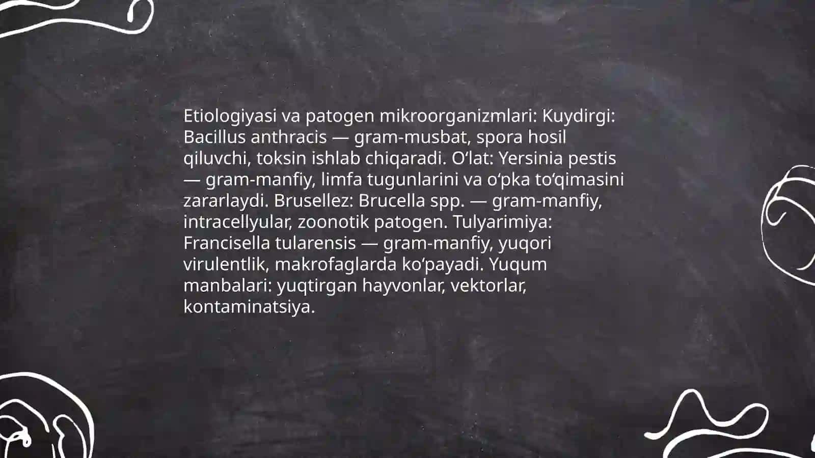 O‘ta xavfli infeksiyalar (kuydirgi, o‘lat, brusellez, tulyarimiya) 3