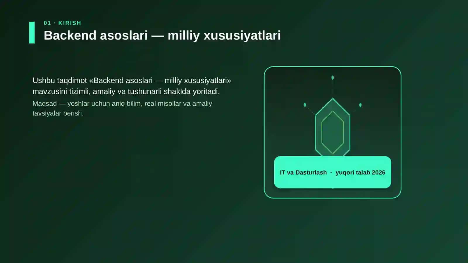 Backend asoslari — milliy xususiyatlari 3