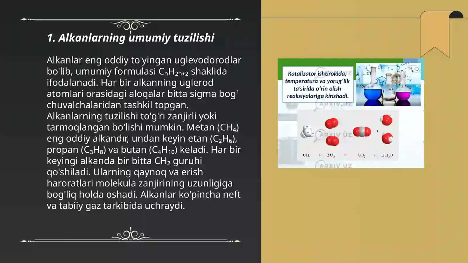 Alkanlarning fizik va kimyoviy xossalari 3
