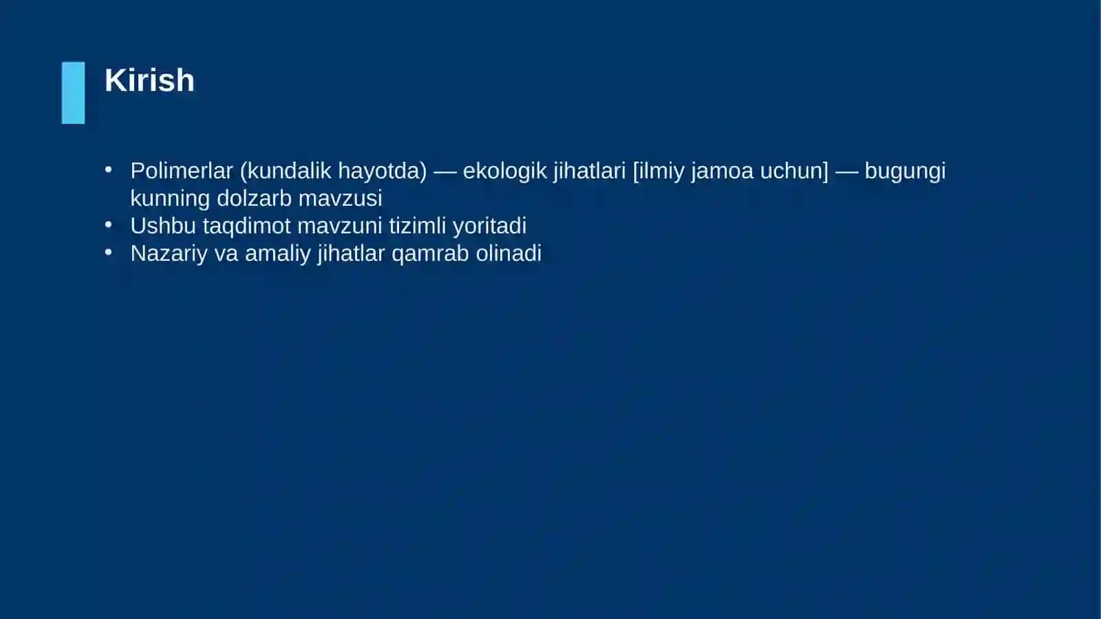 Polimerlar (kundalik hayotda) — ekologik jihatlari [ilmiy jamoa uchun] 3