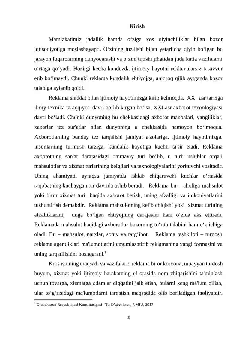 Xizmat ko`rsatish korxonalarida reklama faoliyati samaradorligini oshirish 3