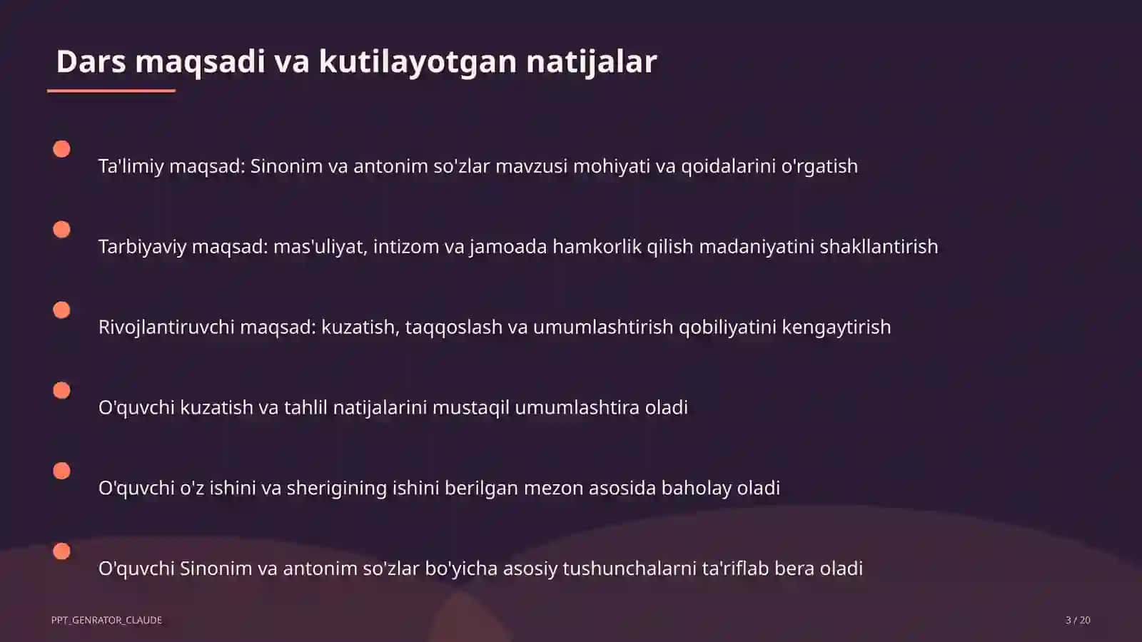 Sinonim va antonim so'zlar (3-sinf) 3