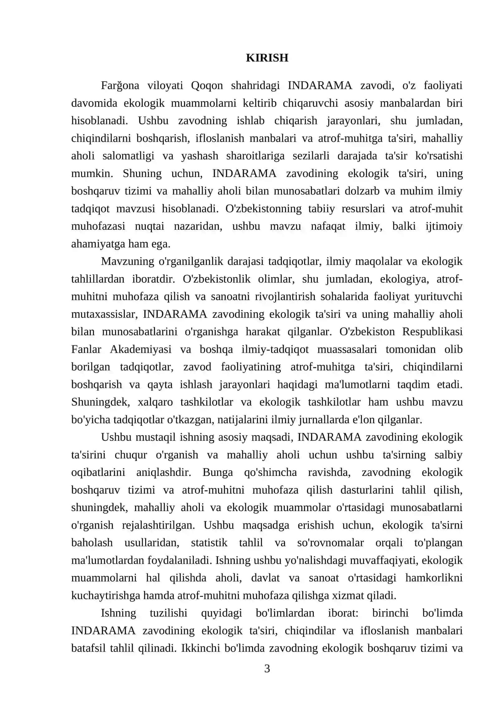 Farğona viloyati Qoqon shahar INDARAMA zavodini ekologiyaga boğlab mustaqil ish 3