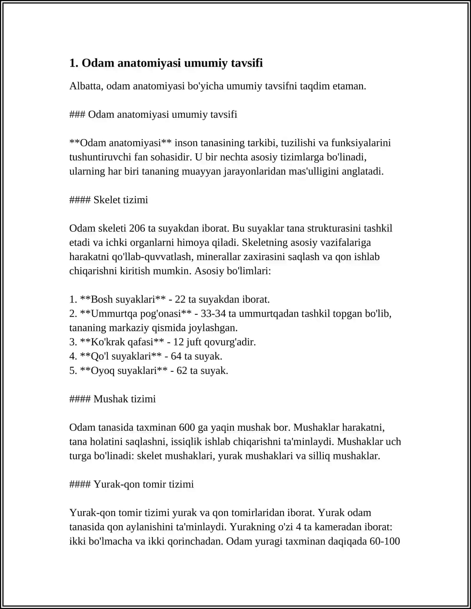 ANATOMIYA MAVZUDIDA REFERAT 3