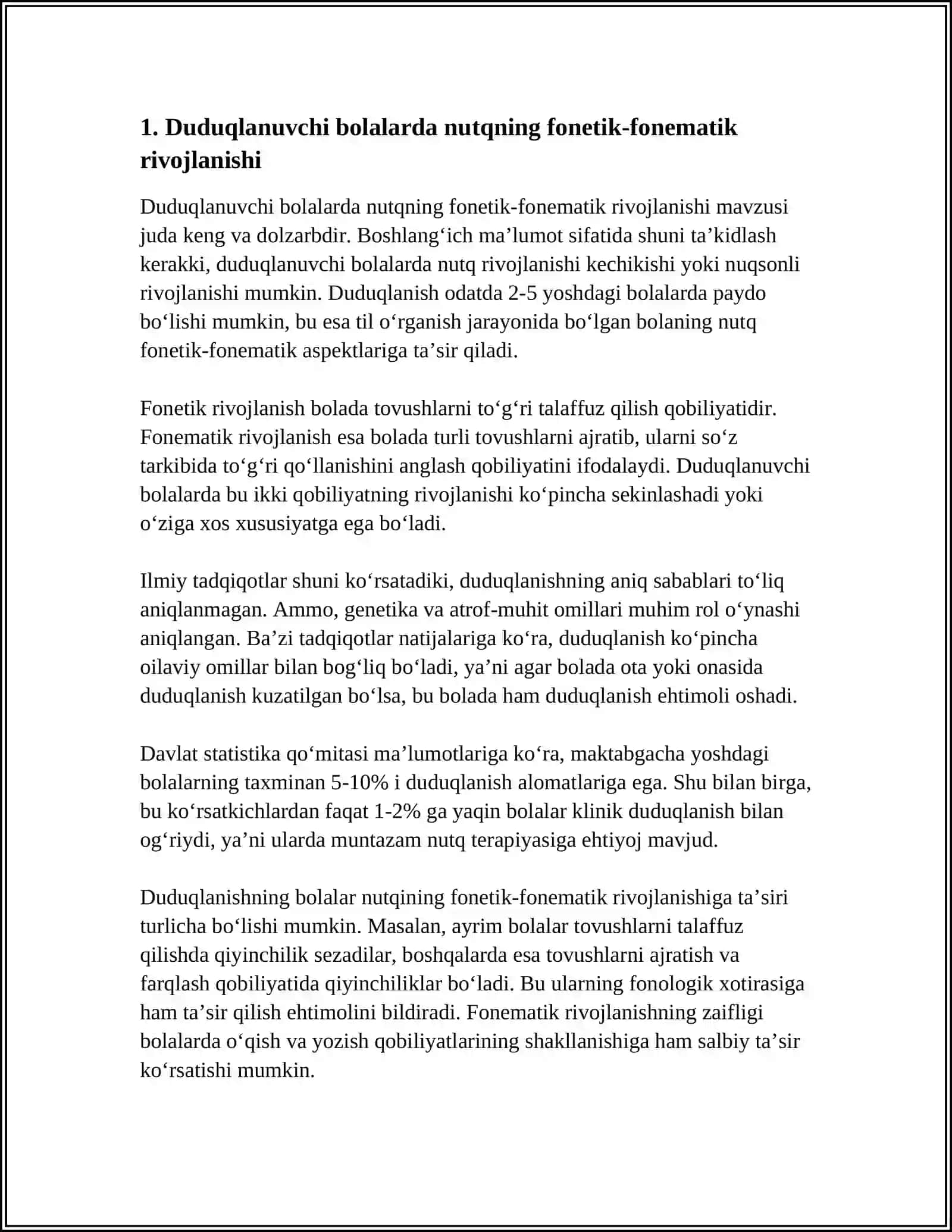 Duduqlanuvchi bolalarda nutqning fonetik-fonematik rivojlanishi 3