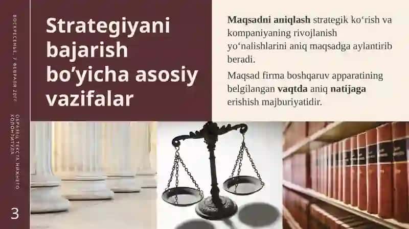Strategiyani bajarish bo'yicha asosiy vazifalar 3