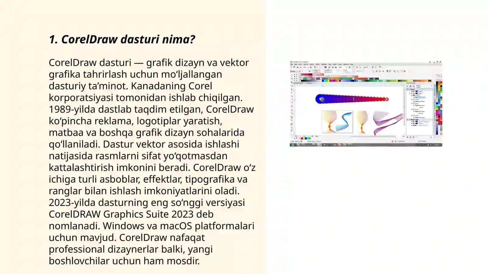 CorelDraw dasturi haqida tushuncha 3