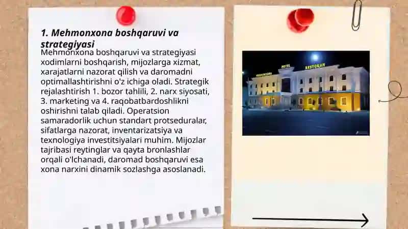 Mehmonxona boshqaruvi va strategiyasi 3