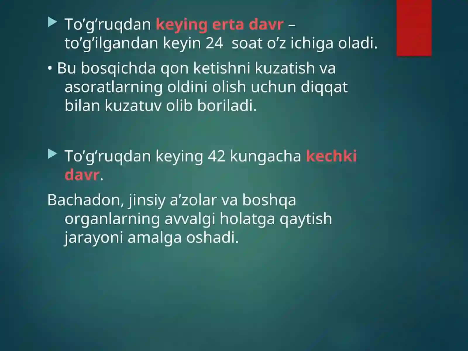 Fiziologik tug’ruqdan keying davr 3