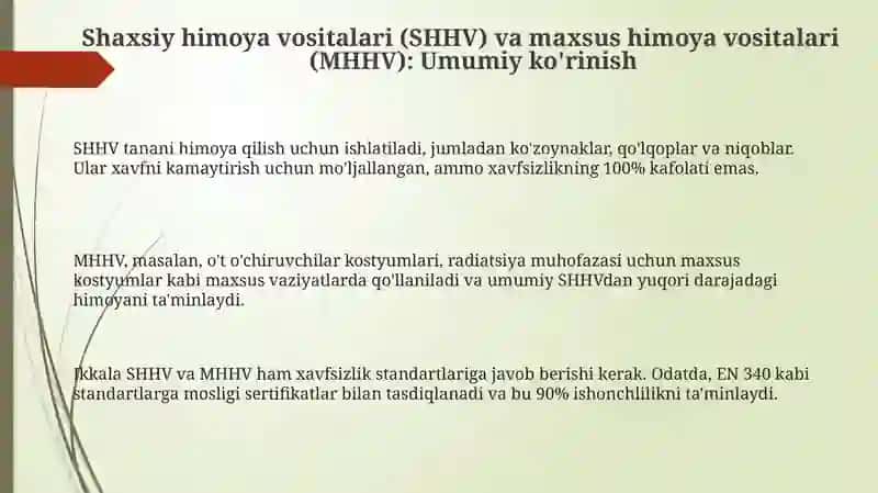 Shaxsiy himoya vositalari va maxsus himoya vositalari 3