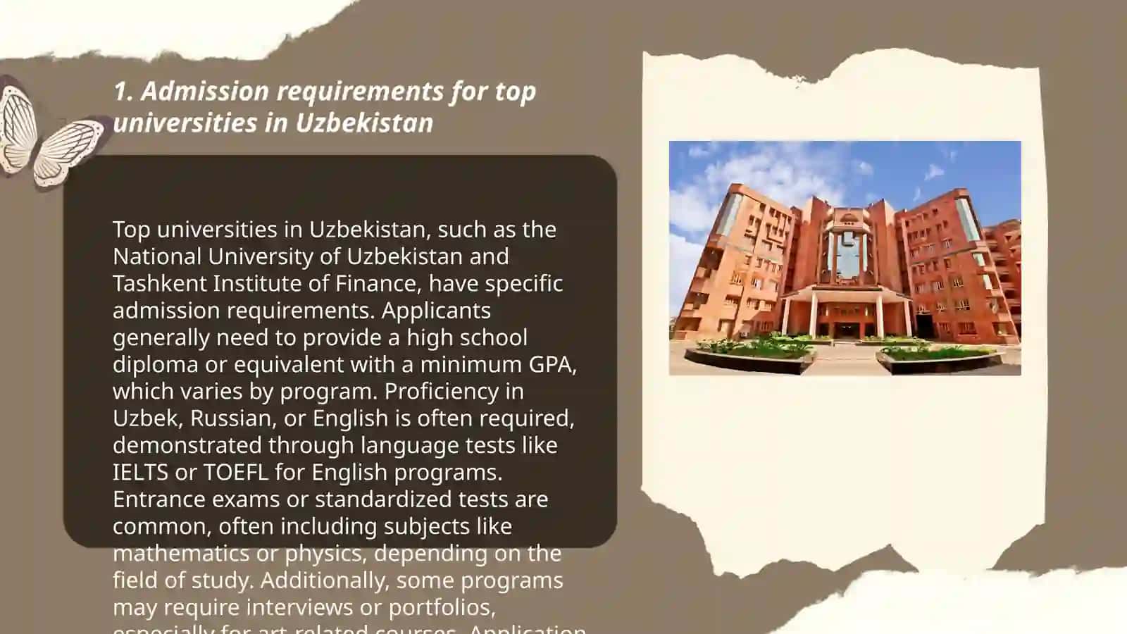 Admission requirements for top universities in Uzbekistan 3