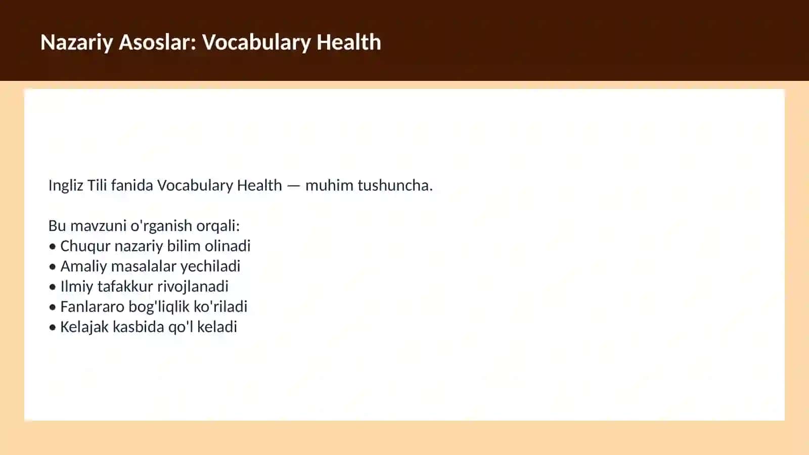 O'qituvchilar va talabalar uchun dars ishlanma 3