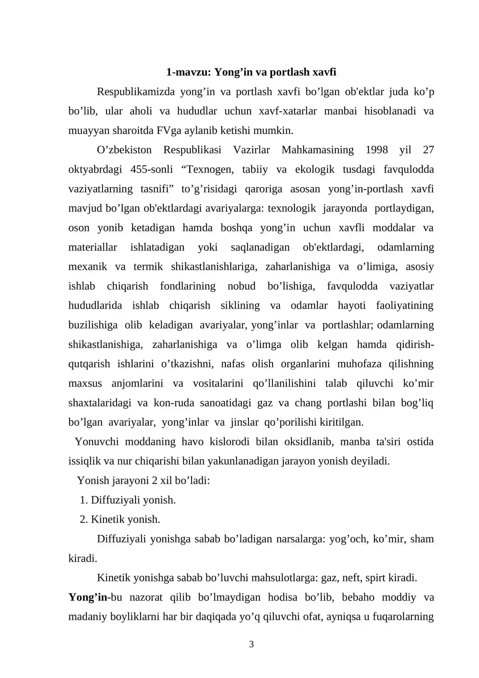 Uslubiy qo’llanma "Hayot faoliyati xavfsizligi (Yong’in xavfsizligi)" 3