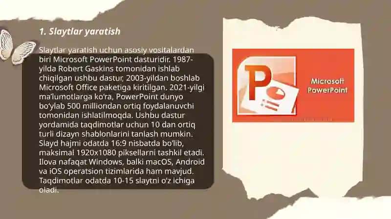 MS POVER POINT dasturining imkoniyatlari 3