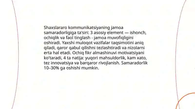 Shaxslar va guruhlar o‘rtasidagi munosabatlar va jamoaviy rivojlanish 3