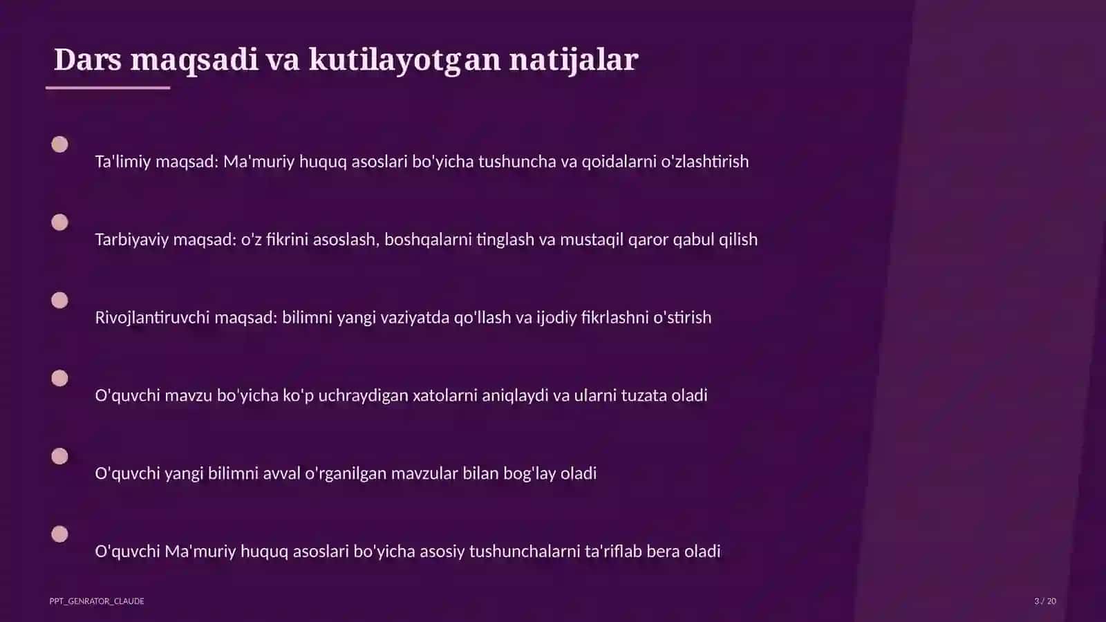 Ma'muriy huquq asoslari (10-sinf) 3