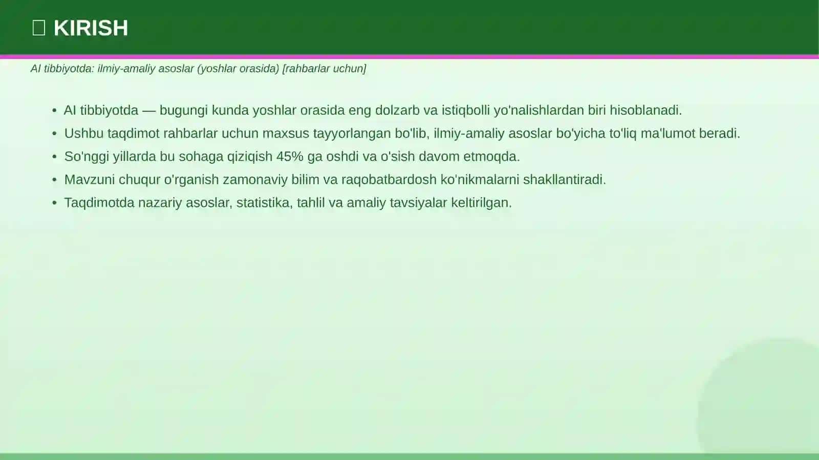 AI Tibbiyotda 3