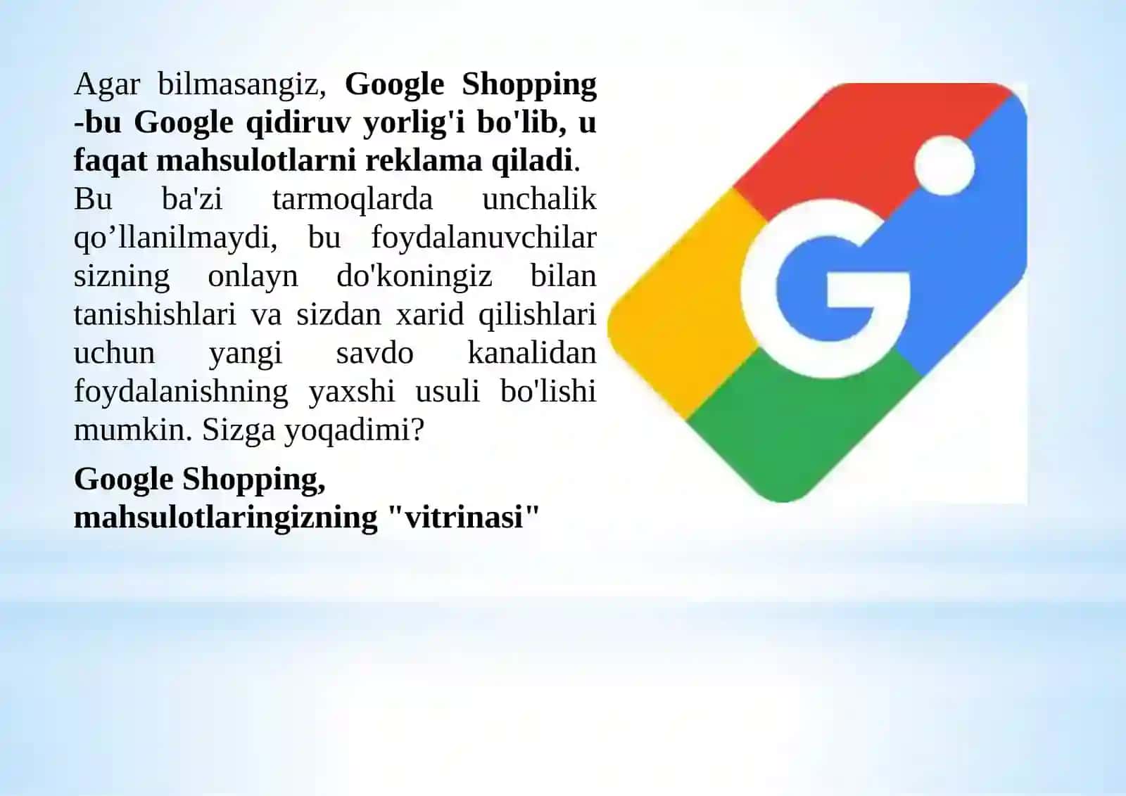 Google Shopping va uning imkoniyatlari 3