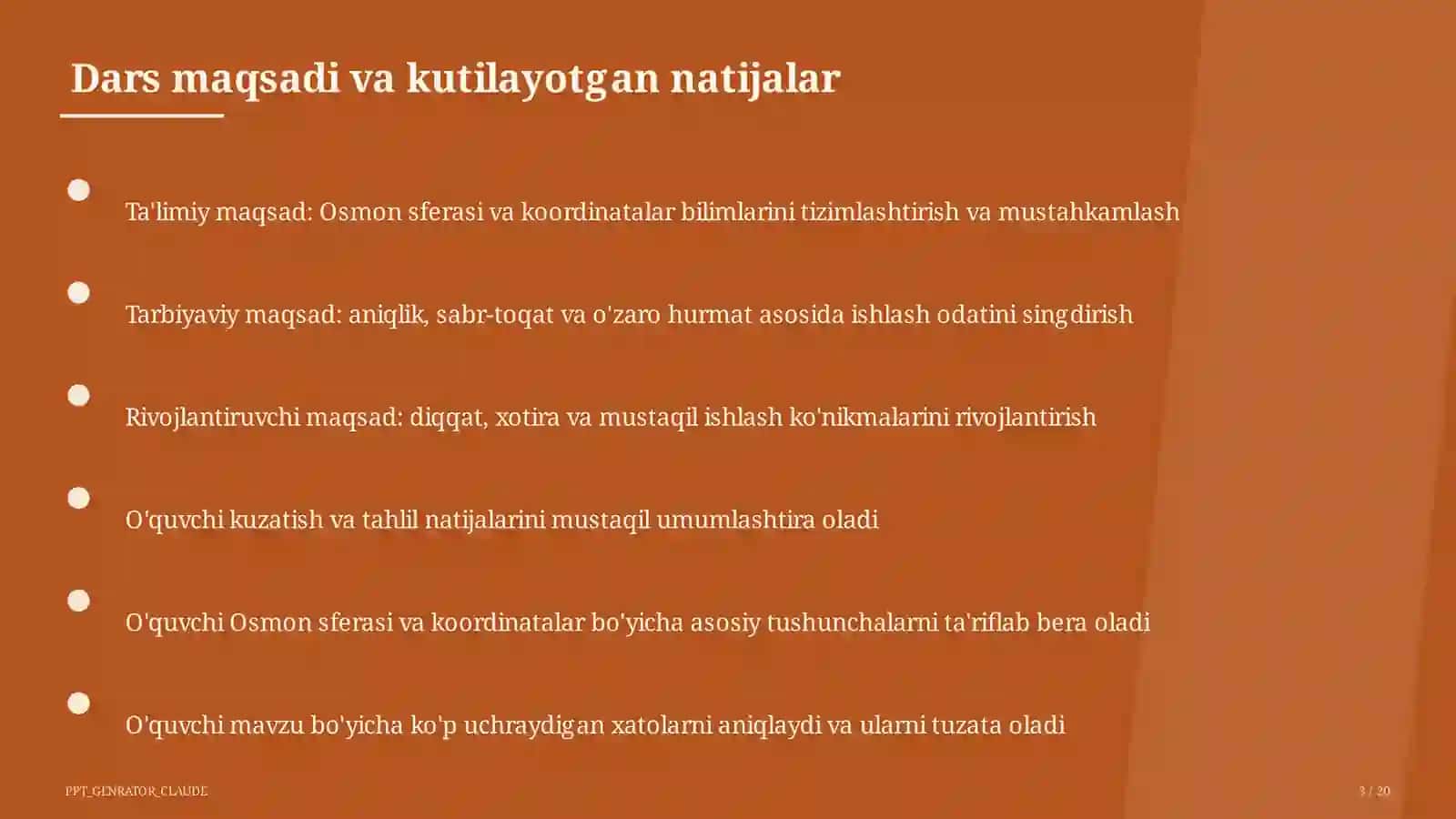 Osmon sferasi va koordinatalar (10-sinf) 3