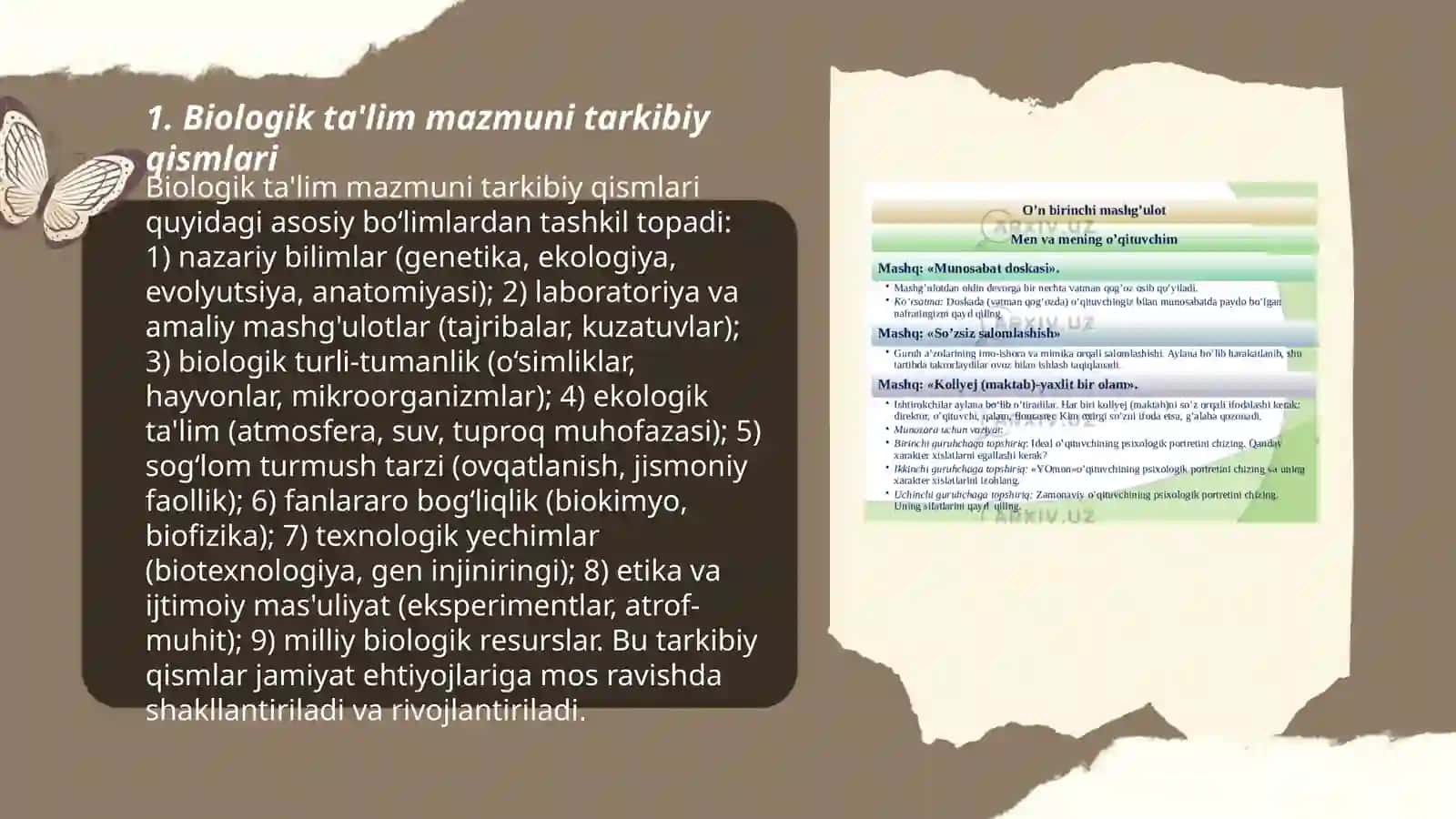 Biologik ta‘lim mazmuni komponentlarini shakllantirish yo‘llari 3