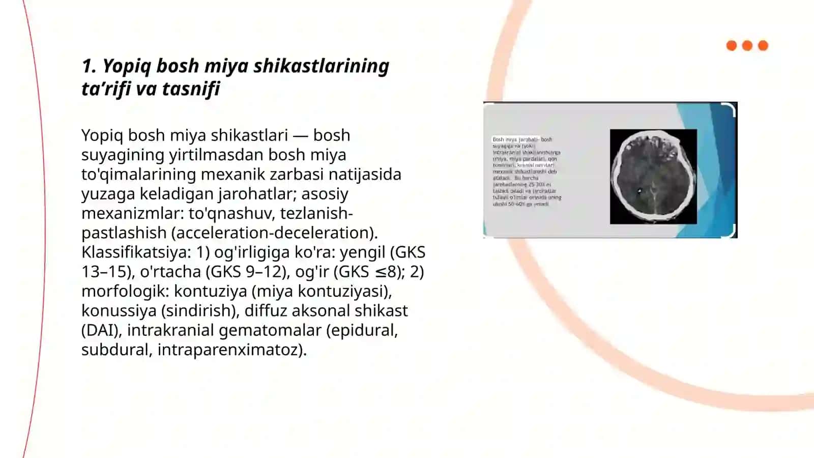 Kalla qutisi va bosh miyya yopig shikastlari klinikasi va tashxislash 3
