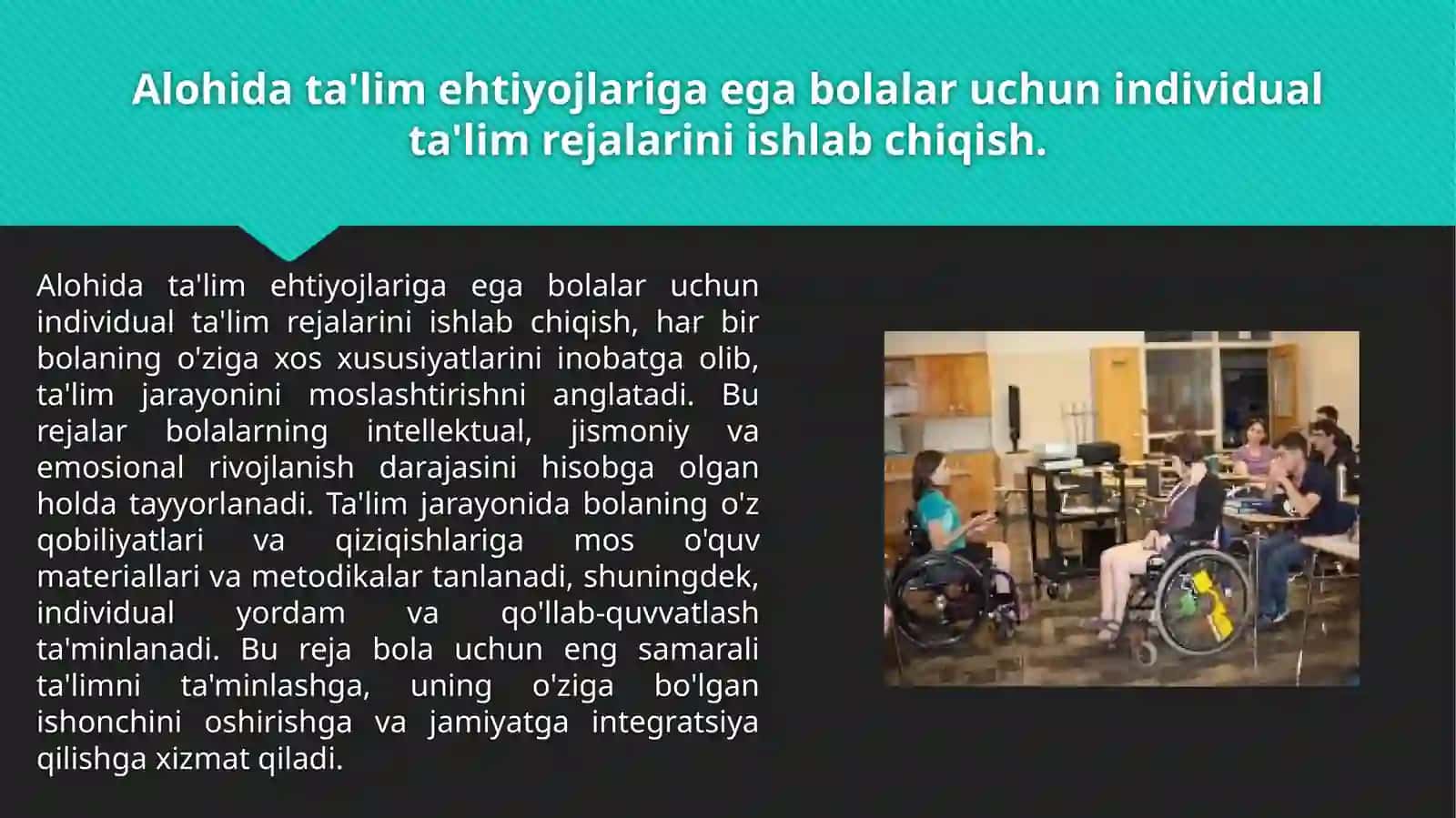 Alohidata'lim ehtiyojlariga egab bolalarning inklyuziv ta'limi yaxshi amaliyotsifatida 3