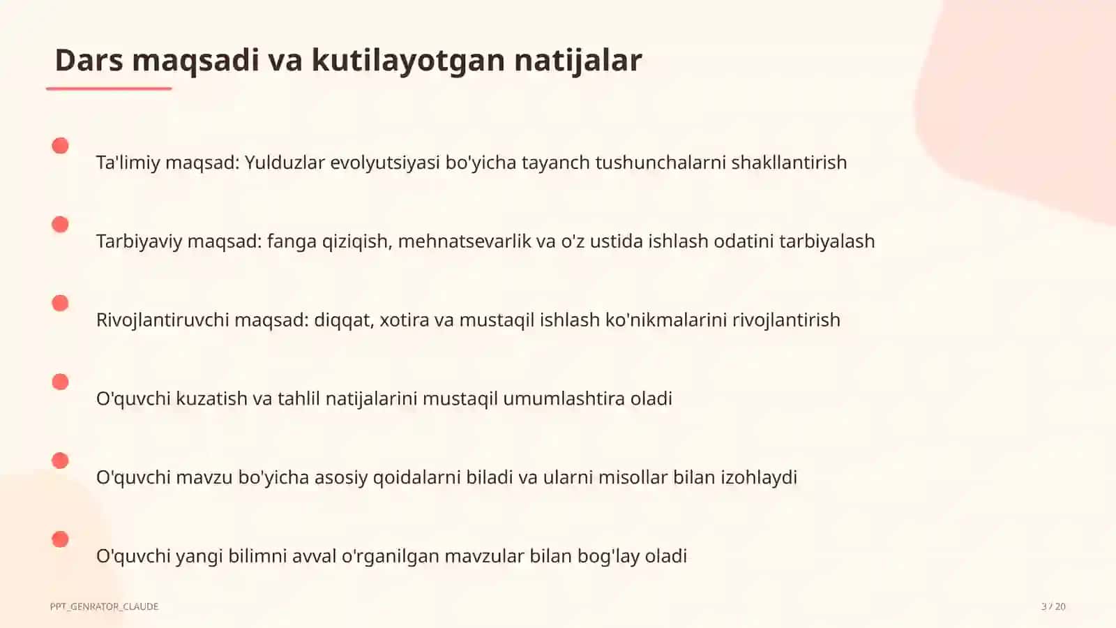 Yulduzlar evolyutsiyasi (11-sinf) 3