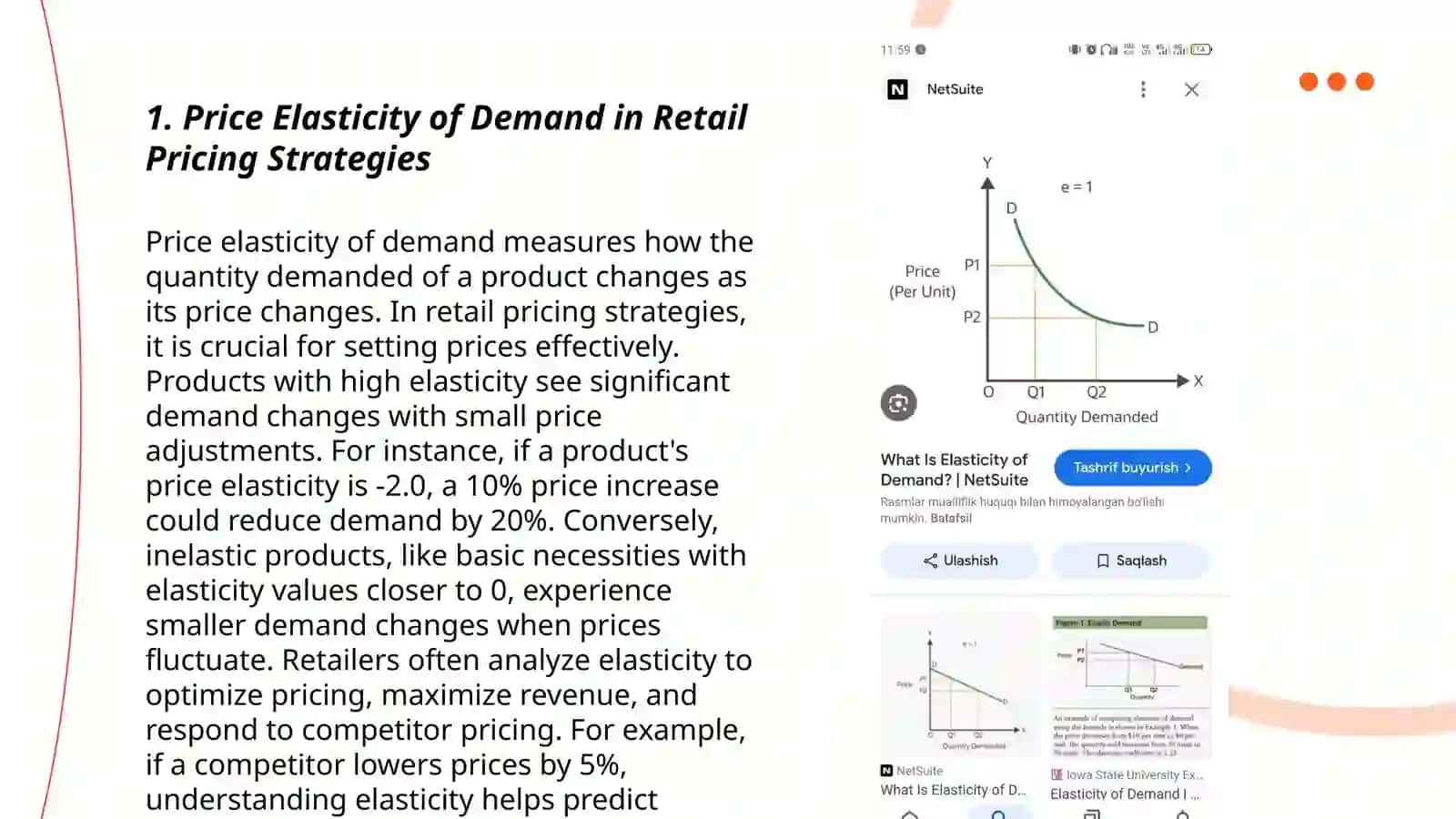 Aplying the theory of microeconomic elasticity in practice 3