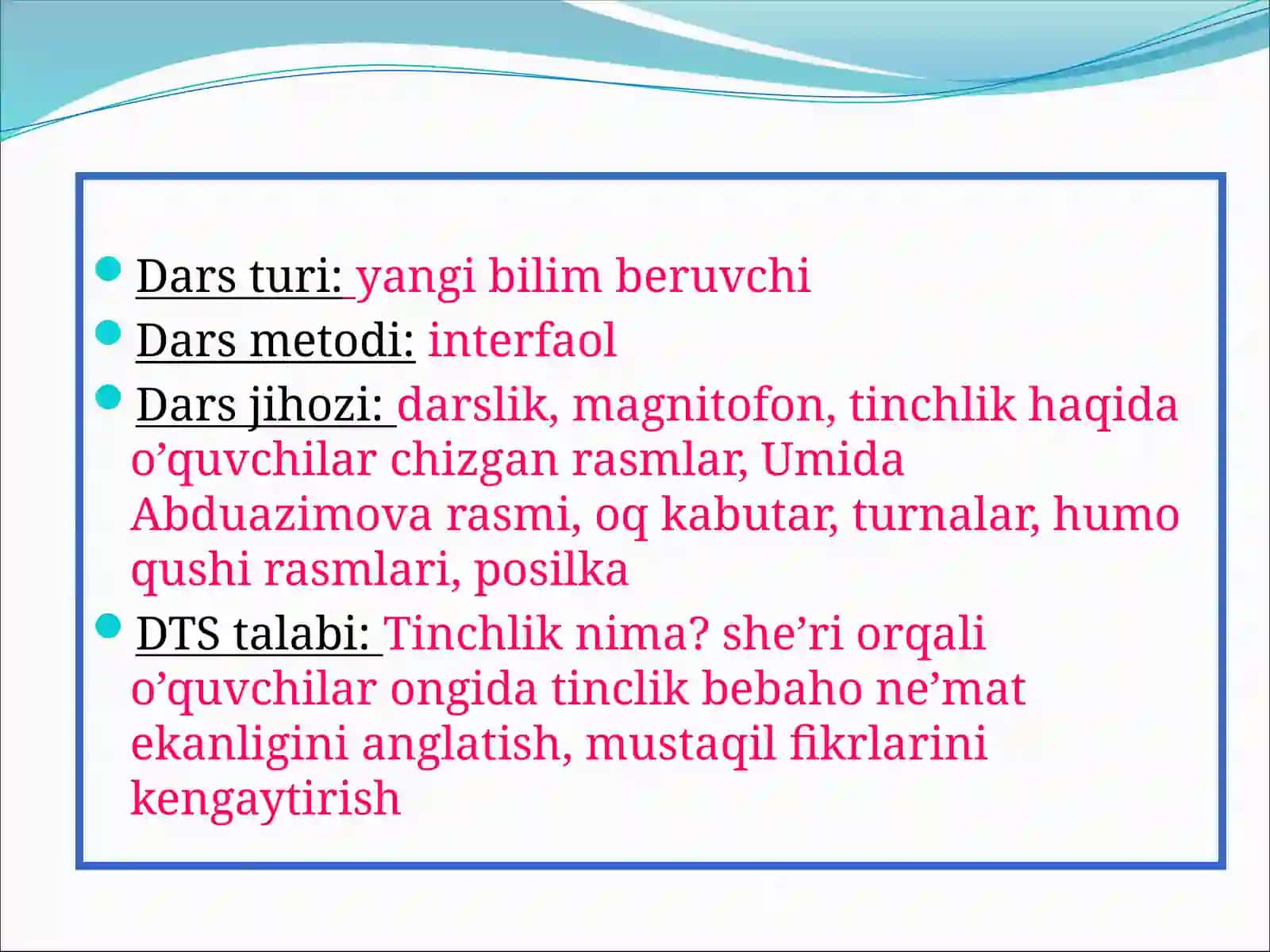 Tinchlik nima? 3