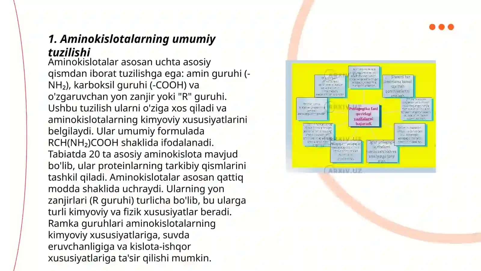 Aminakislatalar tuzulushi va biolagik vazifalar 3