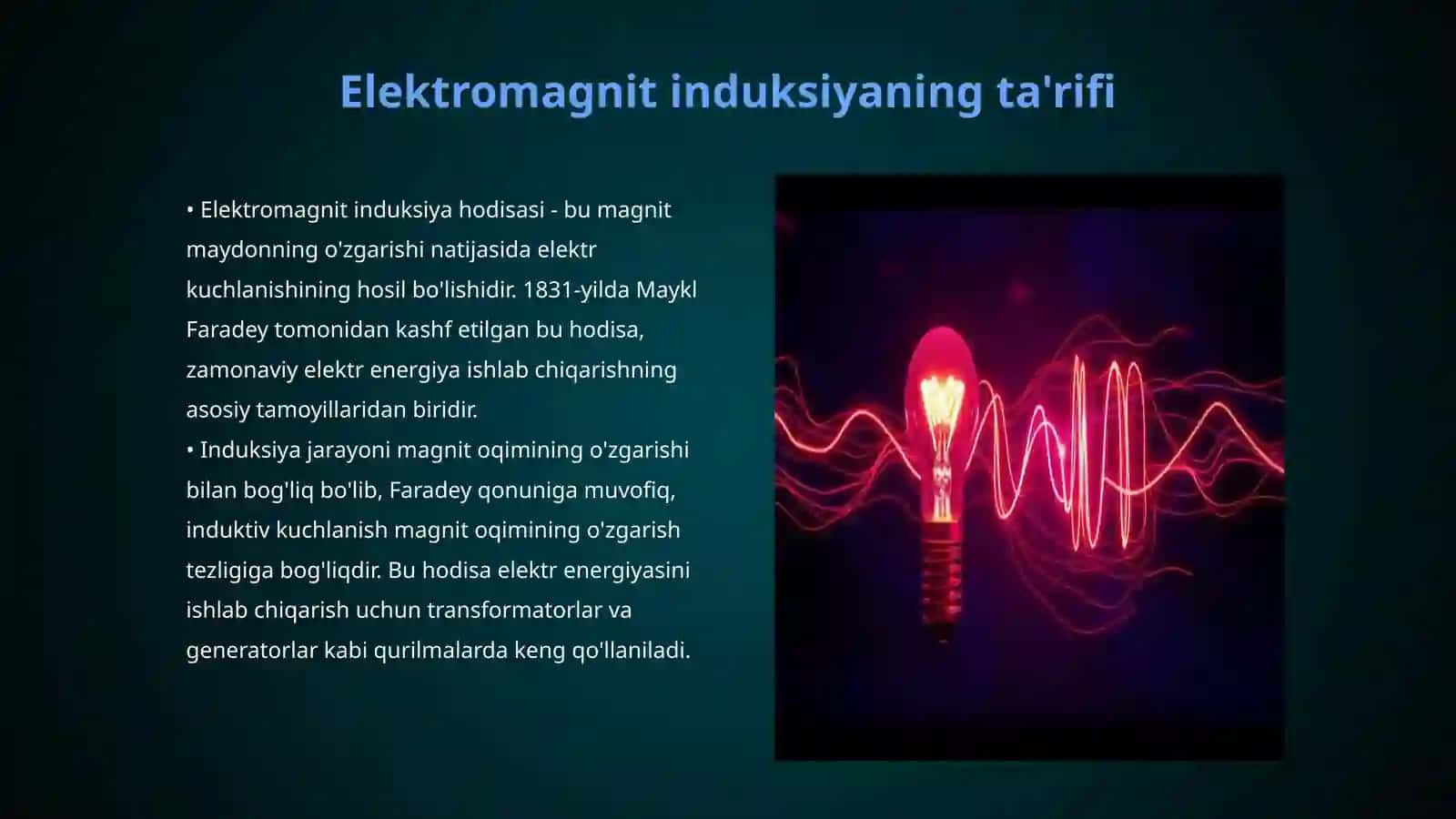 Elektromagnit induksiya hodisasi (Faradey qonuni) 3
