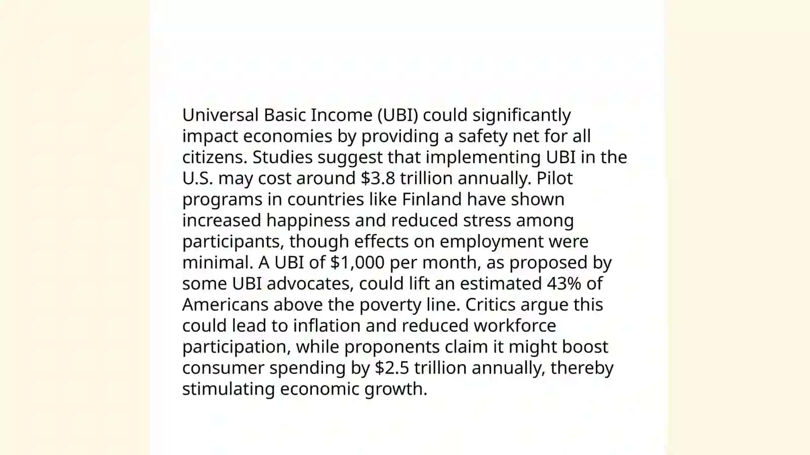 universal basic income:pros and cons 3