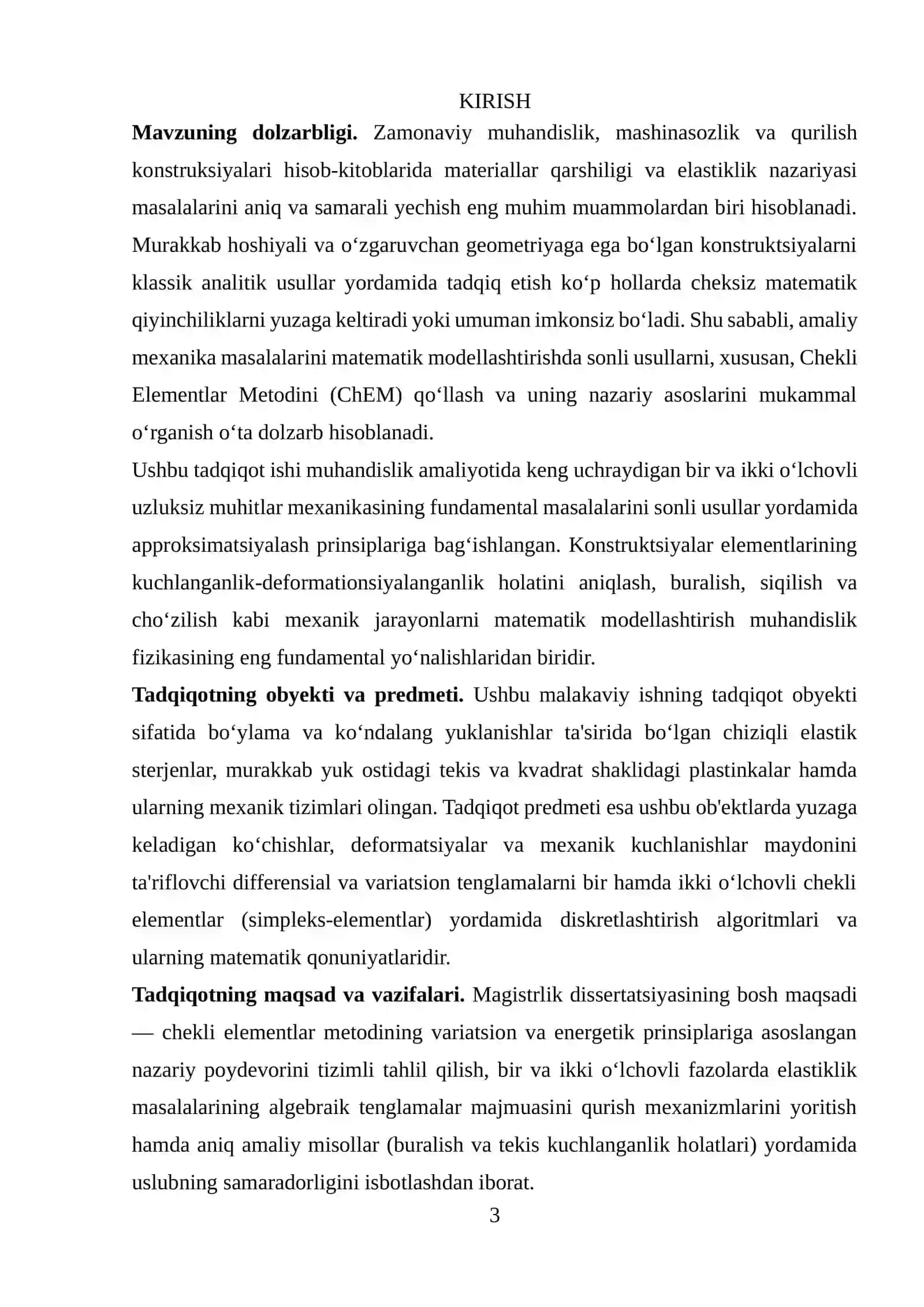 “Chekli elementlar metodining  nazariy asoslari.Bir va ikki o‘lchovli fazolar.” 3