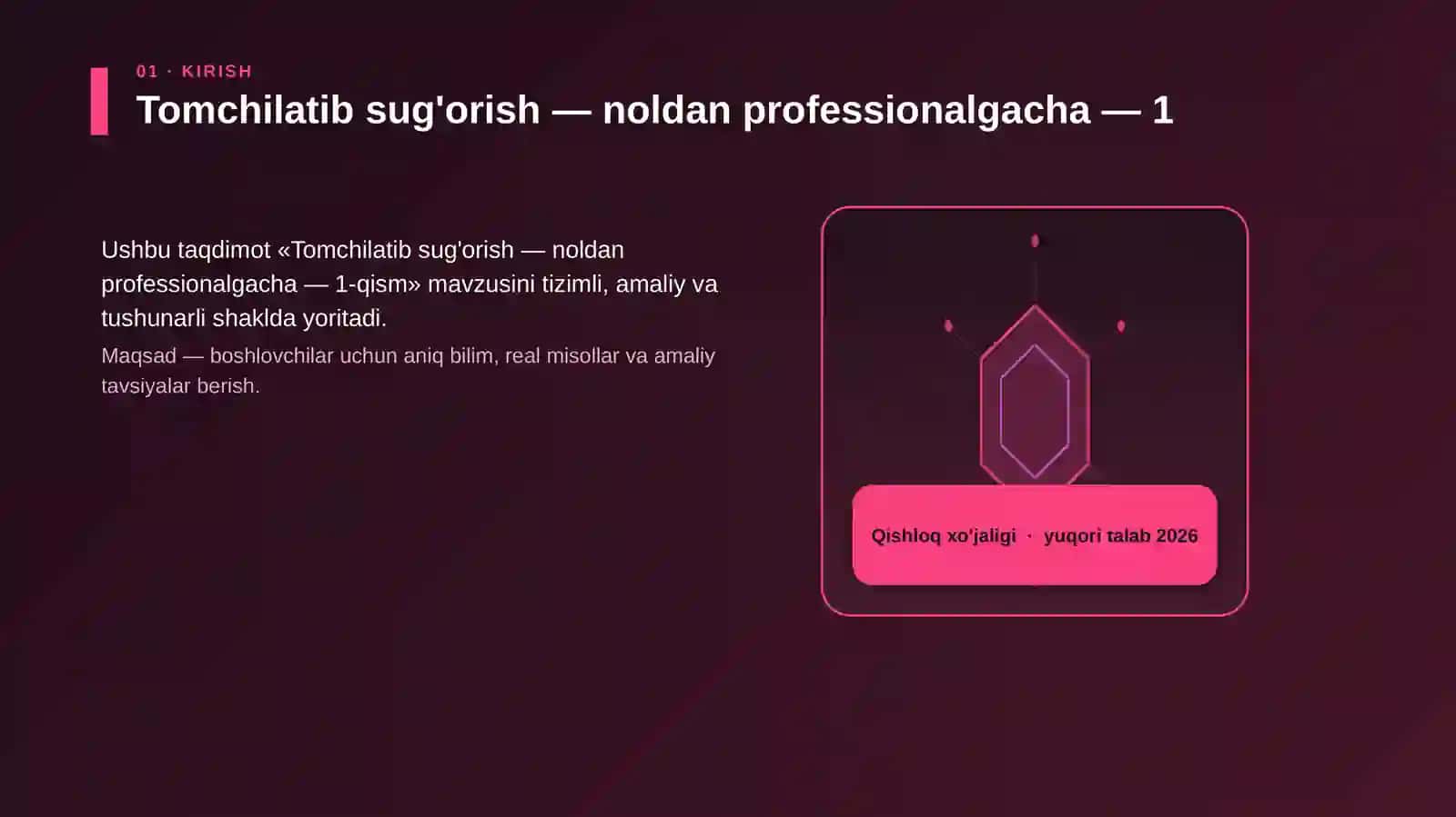 Tomchilatib sug'orish — noldan professionalgacha — 1-qism 3