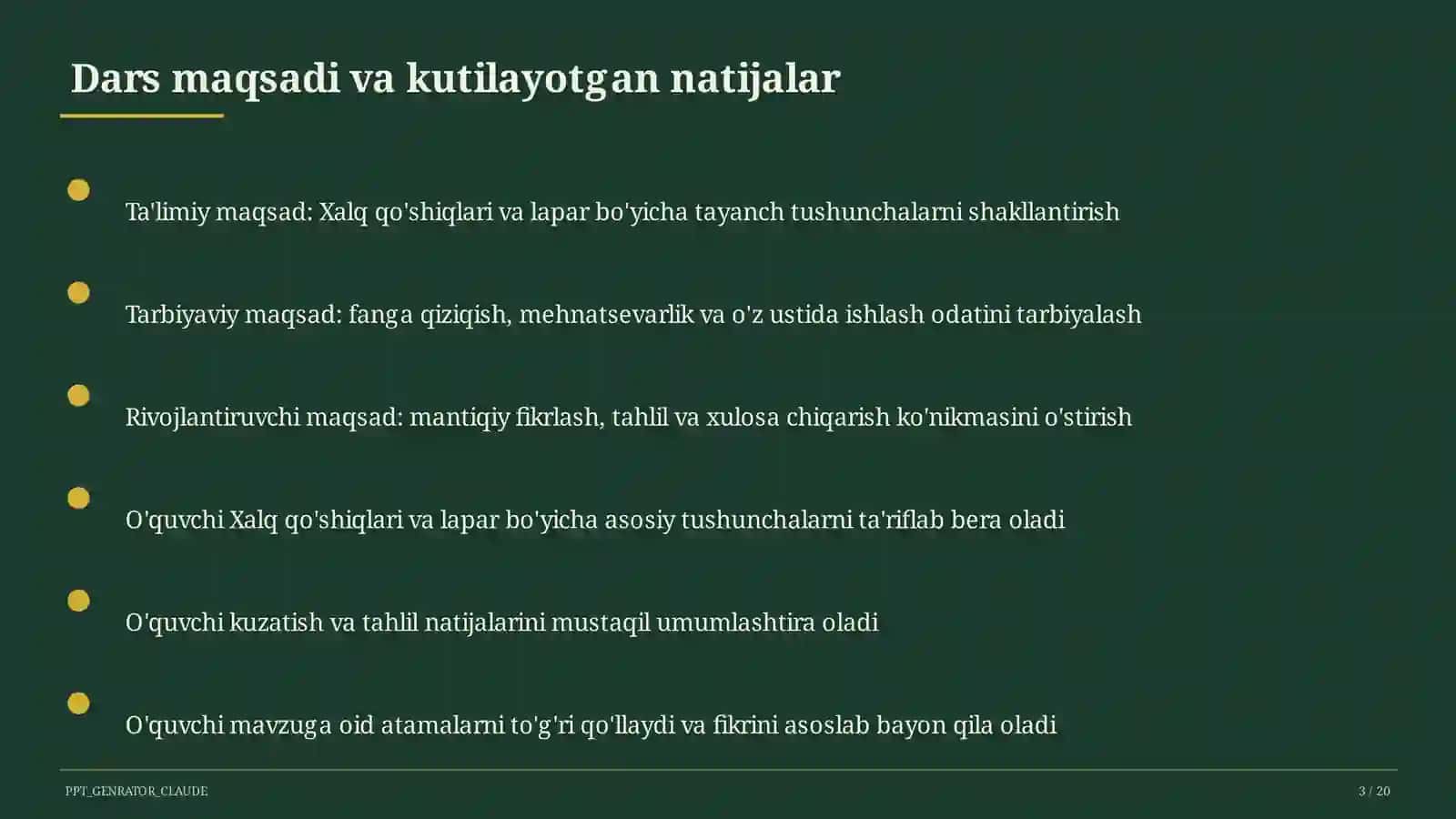 Xalq qo'shiqlari va lapar (3-sinf) 3