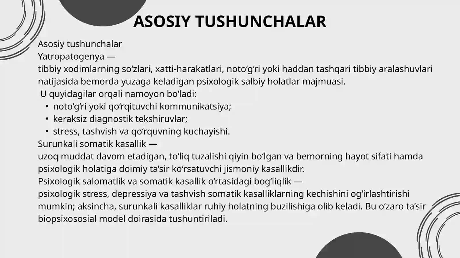 YATRO POTOGENYA SURUNKALI SOMOTIK KASALLIKLARI BILANXASTALANGANBEMORLARPSIXOLOGIYASI KLINIK PSIXOLOGIK ENTERVETSIYA TIZIMI 3