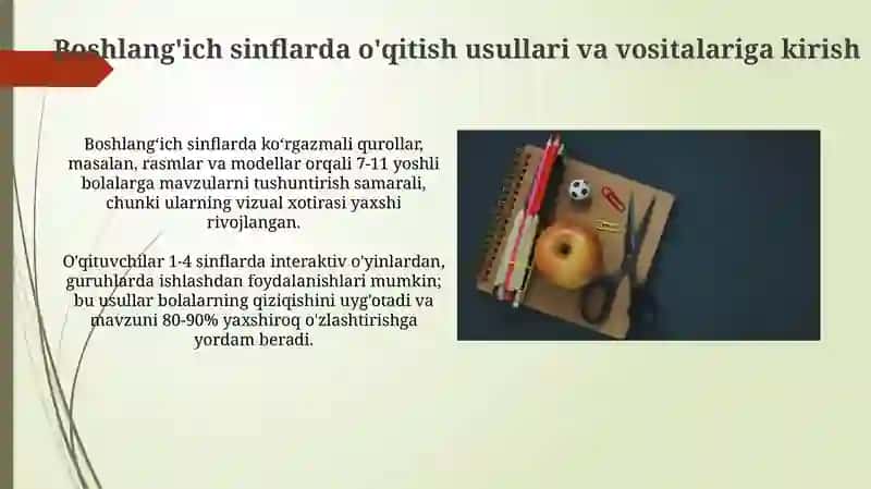 Boshlang’ich sinflarda ta’lim metodlari va vositalari 3
