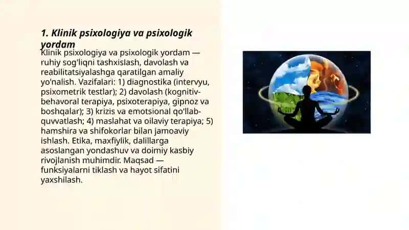 Psixologiya tarmoqlari va psixolog kasbiy faoliyati 3